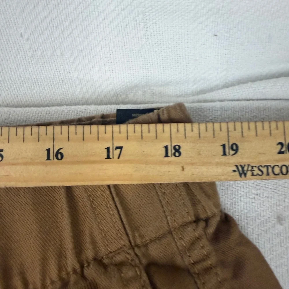 Banana Republic XL Brown Lyocell Linen Cotton Relaxed Cropped Pull On Pants